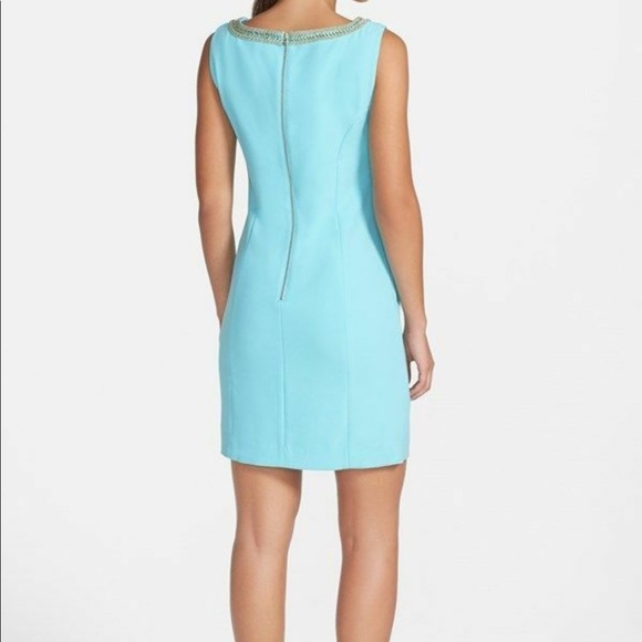 Lilly Pulitzer Women’s Sky Blue Mary Jane Lane Shift Dress with Cut Out - Picture 3 of 15